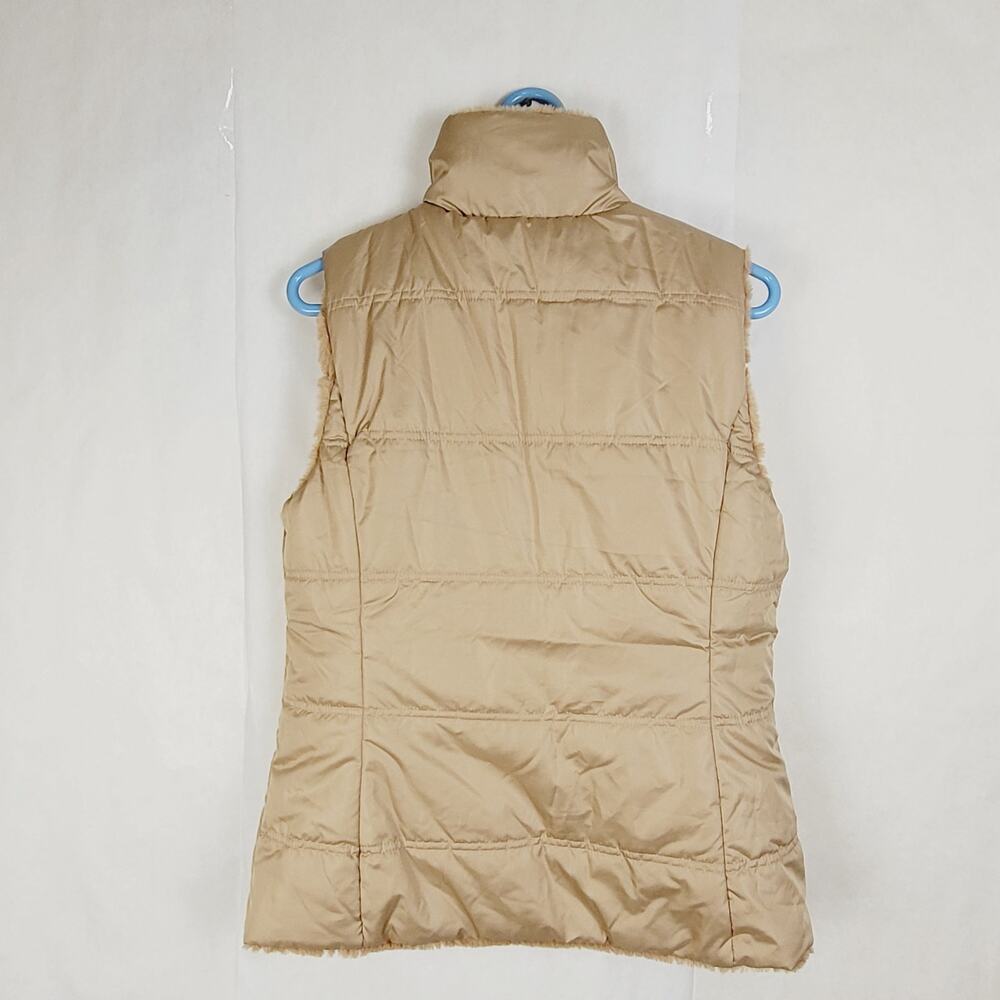 Be Boundless Tan Reversible Vest Size Medium Faux… - image 4
